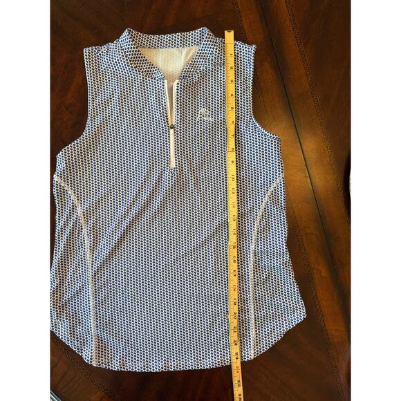 Rhoback Sleeveless Zip Don’t Mess with Texas Golf Zip Mock Polo Small - Picture 4 of 6